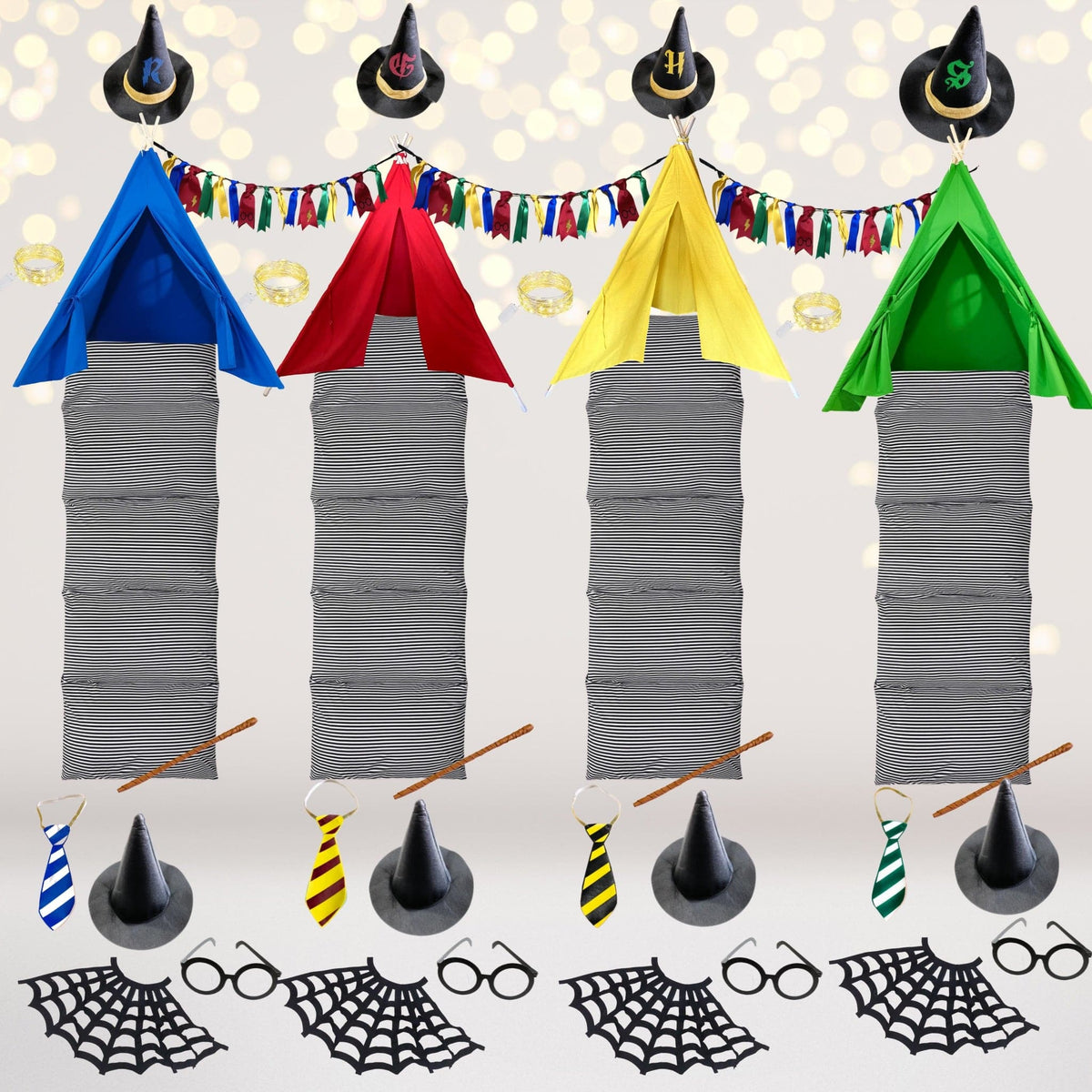 Party Bundle - Wizard Teepee Tent Party Set, Wizard Tee Pee Sleepover Party Set, Wizard Slumber Party Set
